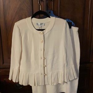 St John knit   Bright White knit jacket